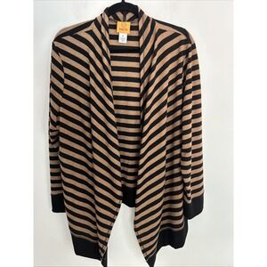 Rudy Rd Women XL Long Sleeve Lightweight Black Brown Open Comfy Soft Cardigan